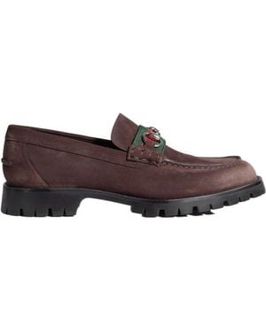Gucci Loafer With Horsebit And Lug Sole - Brown