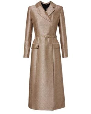 Emilia Wickstead Kalonice Belted Sequined Tweed Maxi Dress - Natural