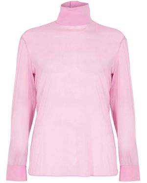 Gucci Light Stand-Collar Long Sleeve Shirt - Pink