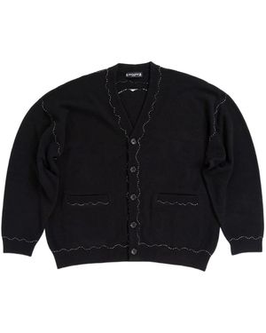 Mastermind Japan Skull-Embellished Cardigan - Black