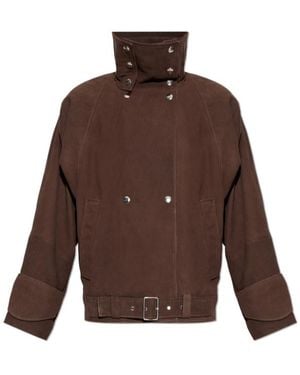 IRO Long-Sleeved Leather Jacket - Brown