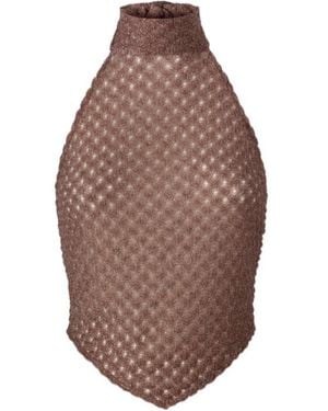 Missoni Spiderweb Motif Scarf Top - Brown
