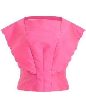 Philosophy Di Lorenzo Serafini Scalloped Cropped Top - Pink