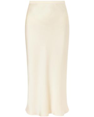 Anine Bing Silk-Charmeuse Midi Skirt - White