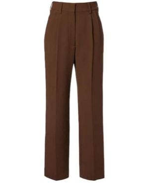 Blazé Milano High-Rise Virgin Wool Crêpe Wide-Leg Trousers - Brown