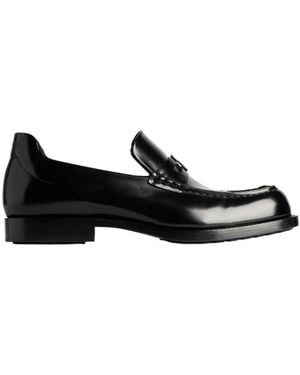 Balenciaga Apos;S Comfy B-Logo Calfskin Penny Loafers - Black