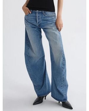 Agolde Vintage Wash Curved Wideleg Jeans - Blue