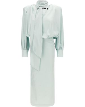 ROTATE BIRGER CHRISTENSEN Ruched Scarf Long Dress - Blue