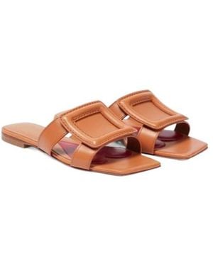 Roger Vivier Buckle Leather Sandals - Brown
