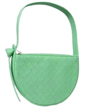 Bottega Veneta Braided Zipper Shoulder Bag - Green