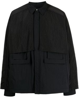 Juun.J Panelled Lightweight Shirt Jacket - Black