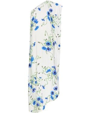 Stella McCartney Floral Print Satin Dress - Blue