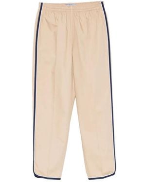Prada Side-Stripes Straight Trousers - Natural