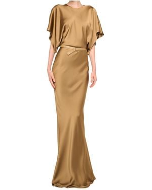 Norma Kamali Reverse Obie Draped Maxi Dress - Natural