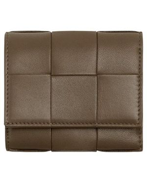 Bottega Veneta Small Cassette Tri-Fold Zip Wallet - Brown