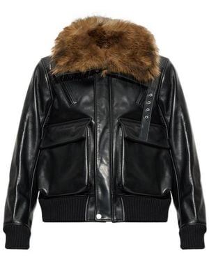 Sacai Long-Sleeve Leather Jacket - Black