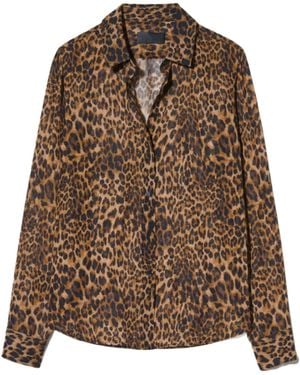Nili Lotan Leopard Print Shirt - Brown