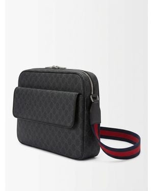 Gucci Monogrammed Zipped Crossbody Bag - Black