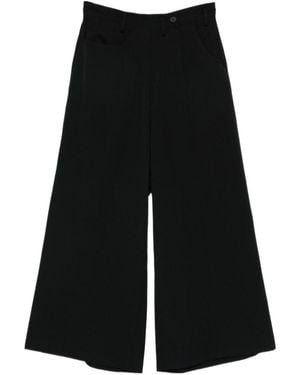 Yohji Yamamoto Gabardine Asymmetry Baggy Trousers - Black