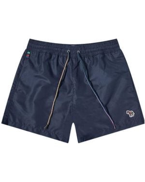 Paul Smith Zebra-Patch Swim Shorts - Blue