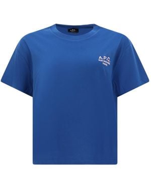 A.P.C. Logo Boxy T-Shirt - Blue