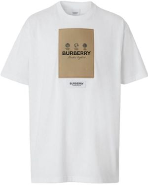 Burberry Logo-Patch Round-Neck T-Shirt - White
