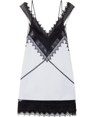 Tom Ford Lace-Trimmed Wool And Silk-Blend Mikado Mini Dress - Black