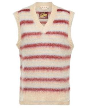 Marni Striped Wool-Blend Sweater Vest - Pink