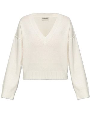 Officine Generale Misty V-Neck Jumper - White