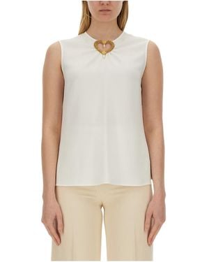 Moschino Heart-Shaped Decal Blouse - White