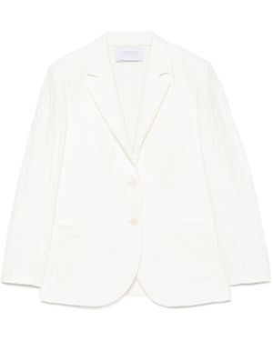 Harris Wharf London Crinkled Shoulder-Pads Blazer - White