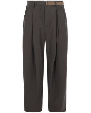 Sacai Pleated Belted Pants - Gray
