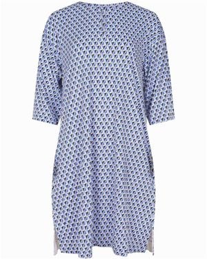 Max Mara Carnet Printed Shift Dress - Blue