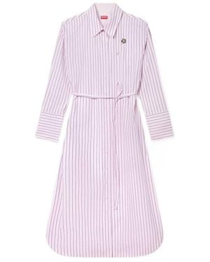 KENZO 'Boke Flower' Pin Midi Shirting Dress - Purple