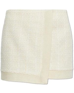 Balmain Textured Mini Skirt - White