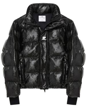 Courreges Long-Sleeved Down Jacket - Black