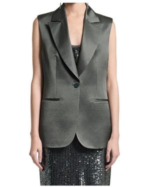 Peserico Shawl Collar Pocket Waistcoat - Grey