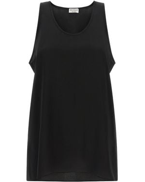 Brunello Cucinelli 'Monile' Silk Top - Black