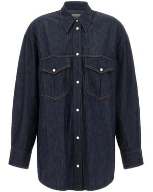 KHAITE Long Sleeve Buttoned Shrit - Blue