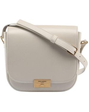 Saint Laurent Logo Flip Shoulder Bag - Grey