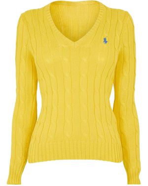 Polo Ralph Lauren Cable-Knit V-Neck Jumper - Yellow