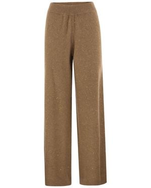 Fabiana Filippi Sequin-Knit Casual Trousers - Natural