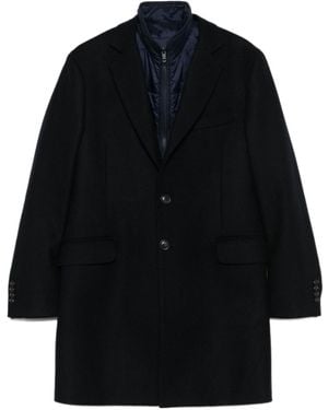 Fay Single-Breasted Double Coat - Blue
