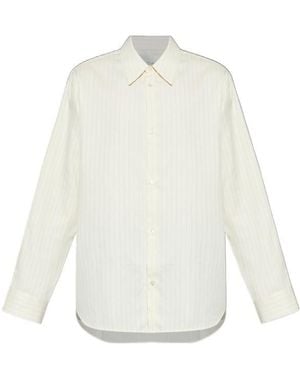 Studio Nicholson View Striped Long-Sleeved Shirt - White