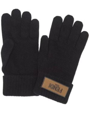 Fendi Woolen Gloves - Black