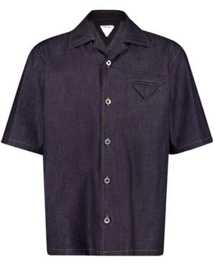Bottega Veneta Rinsed Straight Denim Shirt - Blue
