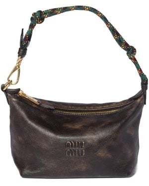 Miu Miu Spirit Leather Pouch - Black
