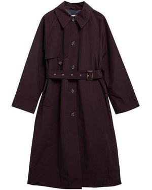 Barbour Long Dark Burgundy Trench Coat - Purple