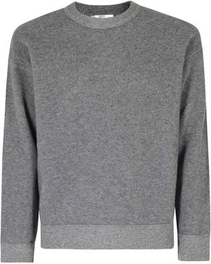 Roberto Collina Crew-Neck Long-Sleeve Knit Top - Gray
