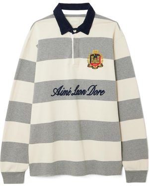 Aimé Leon Dore Corduroy-Trimmed Cotton Rugby Shirt - Grey